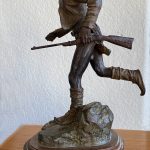 Bill Nebeker The Desert Ghost Native American Indian running rifle western bronze sculpture side