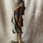 Bill Nebeker Watching' For The Long Knives Native American Indian figure figurative buffalo skull western bronze sculpture side