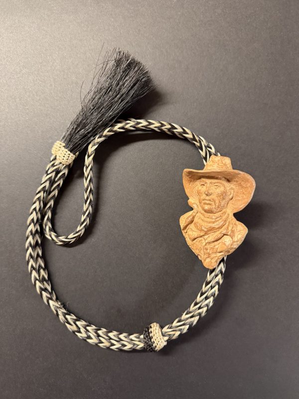 Mehl Lawson Cow Boss bolo tie Prix de West 2005 Cowboy Artists of America western bronze sculpture full cord