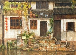 Jie Wei Zhou SuZhou Shanghai China architecture oil painting