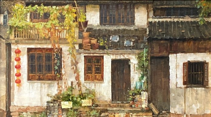 Jie Wei Zhou SuZhou Shanghai China architecture oil painting