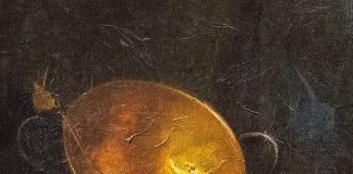 Sherrie McGraw The Brass Bowl fruit copper pot fruit onion still life oil painting