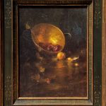 Sherrie McGraw The Brass Bowl fruit copper pot fruit onion still life oil painting framed