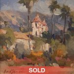 Brent Jensen Santa Barbara Mission architecture architectural oil painting sold