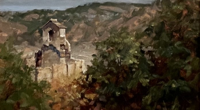 Eric Michaels Mission St. Aloysius religion religious Christ Christian landscape architecture oil painting