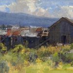 Kathryn Stats Time Travel barn ranch farm architecture architectural western oil painting landscape