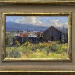 Kathryn Stats Time Travel barn ranch farm architecture architectural western oil painting landscape framed