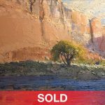 Len Chmiel Hot And Heavy canyon wall river stream tree landscape oil painting