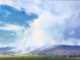 Michael Albrechtsen Spring Snow clouds rainbow mountains western landscape oil painting