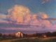 Michael Albrechtsen The Start Of The Finale clouds barn house ranch sunset landscape oil painting western