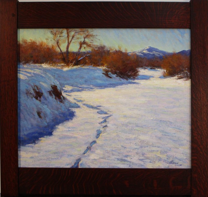 Lorenzo Chavez Midday Light In Winter snow trees Cherry Creek Colorado landscape oil painting framed