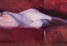 Robert Lemler Reclining Nude figure figurative naked woman female body oil painting