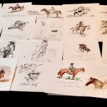 Cowboy Artists of American portfolio Howard Terpning, Frank McCarthy, Melvin Warren drawing watercolor Native American Indian horse western art long