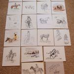 Cowboy Artists of American portfolio Howard Terpning, Frank McCarthy, Melvin Warren drawing watercolor Native American Indian horse western art vertical