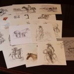 Cowboy Artists of American portfolio Howard Terpning, Frank McCarthy, Melvin Warren drawing watercolor Native American Indian horse western art