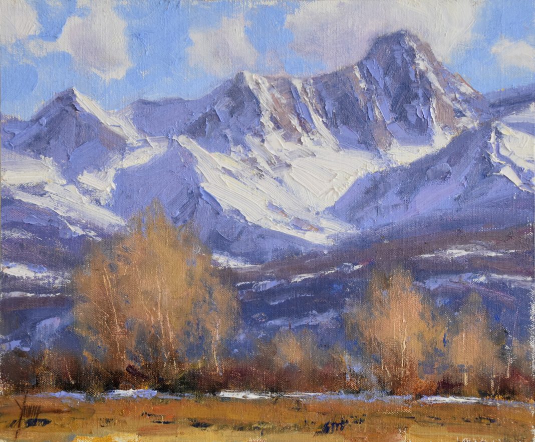 Dan Young Late November snow mountain Colorado landscape oil painting