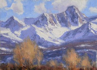 Dan Young Late November snow mountain Colorado landscape oil painting