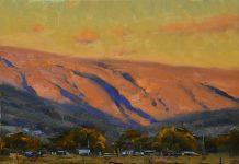 Dan Young Late October Evening mountain shadows Colorado landscape oil painting
