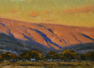 Dan Young Late October Evening mountain shadows Colorado landscape oil painting