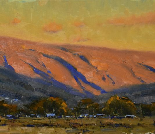 Dan Young Late October Evening mountain shadows Colorado landscape oil painting