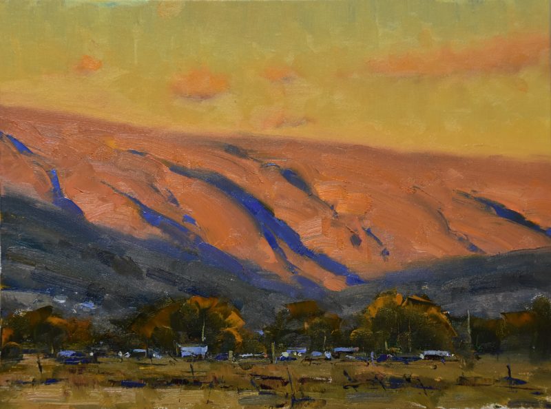 Dan Young Late October Evening mountain shadows Colorado landscape oil painting