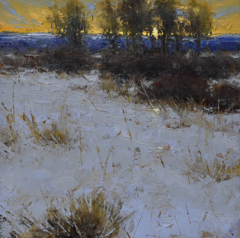 Dan Young Winter Morning snow trees Colorado landscape oil painting