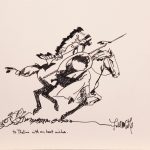 Frank McCarthy Native American Indian horse charging western drawing