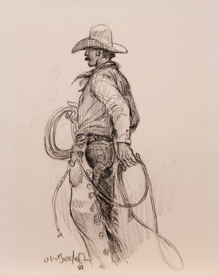 Download Vintage Cowboy Drawing PNG Online - Creative Fabrica