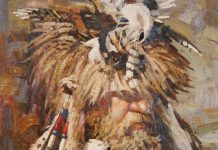 Joseph Bohler Gros Ventre Mountain Man trapper western oil painting