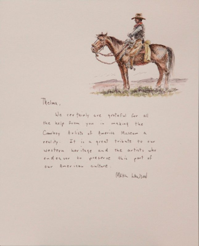 Mehl Lawson cowboy horse western drawing