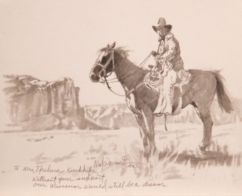 Melvin Warren cowboy horse western pencil drawing