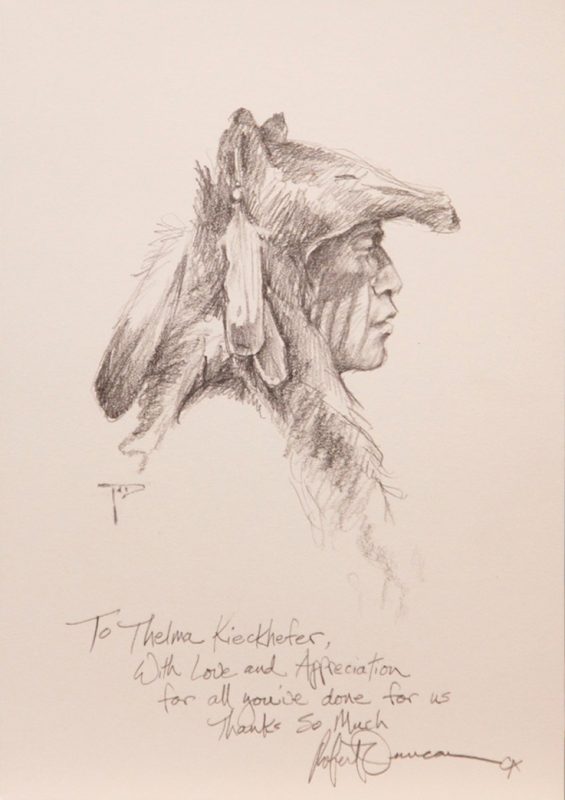 Robert Duncan Native American Indian portrait western pencil drawing