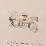 William Bill Moyers horses western watercolor painting