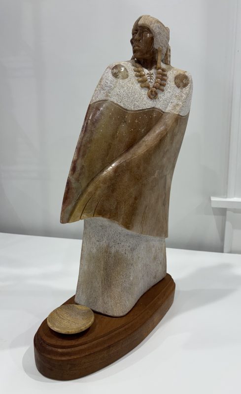 Alvin Marshall Shaman Native American Indian stone alabaster sculpture western 