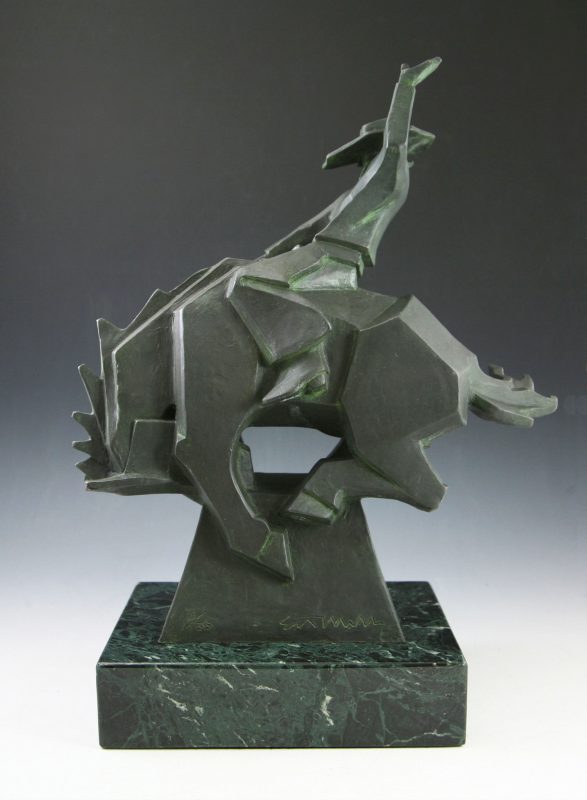 Ed Mell Jack Knife cowboy bucking horse western bronze sculpture