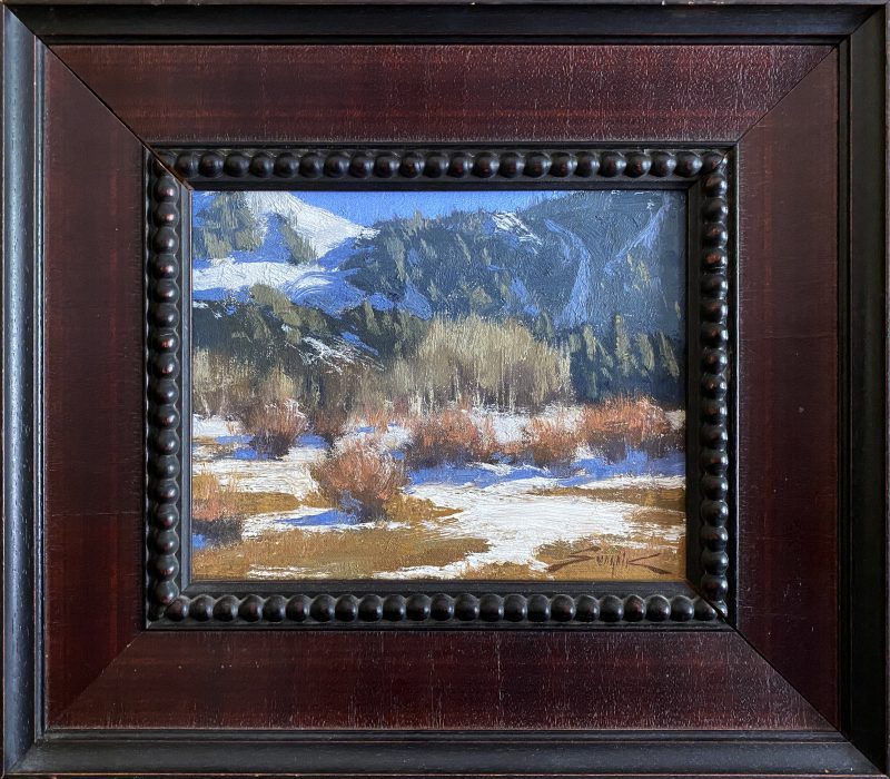 Gabor Svagrik Tapestry Of Patterns snow trees bush brush mountains western landscape oil painting framed