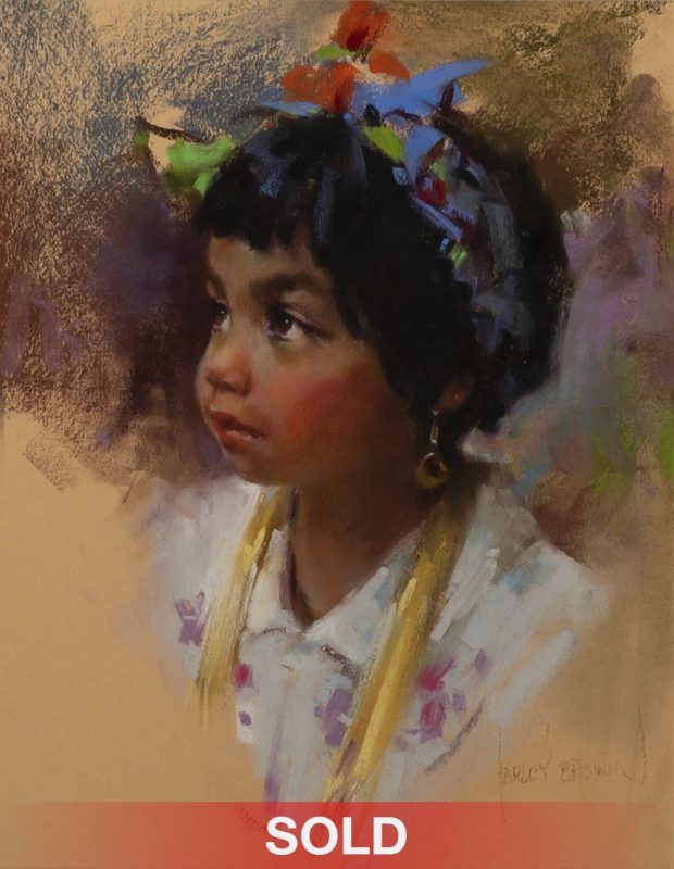 Harley Brown Flora portrait stillife girl woman figure figurative pastel portrait painting sold
