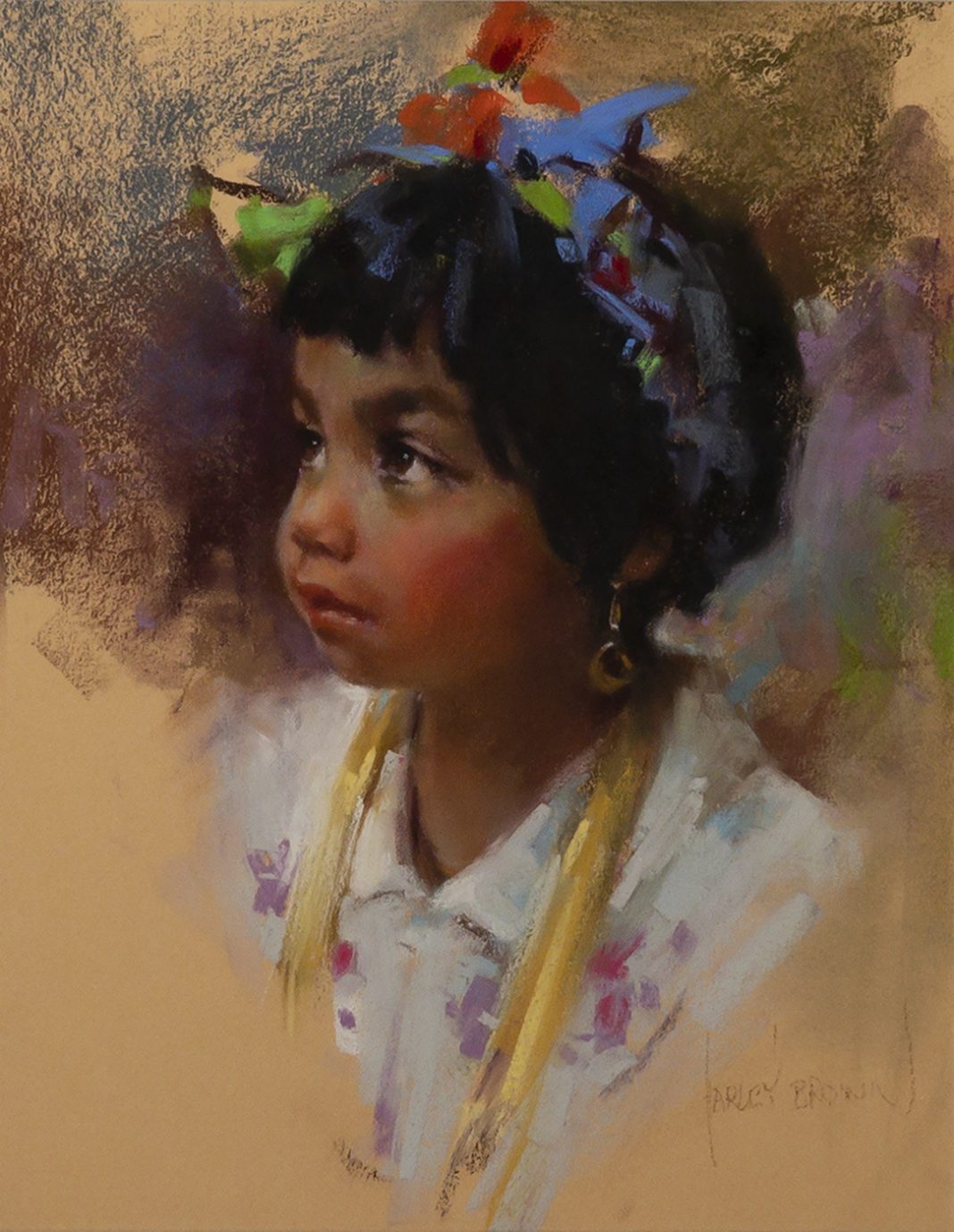 Harley Brown Flora portrait stillife girl woman figure figurative pastel portrait painting