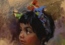 Harley Brown Flora portrait stillife girl woman figure figurative pastel portrait painting