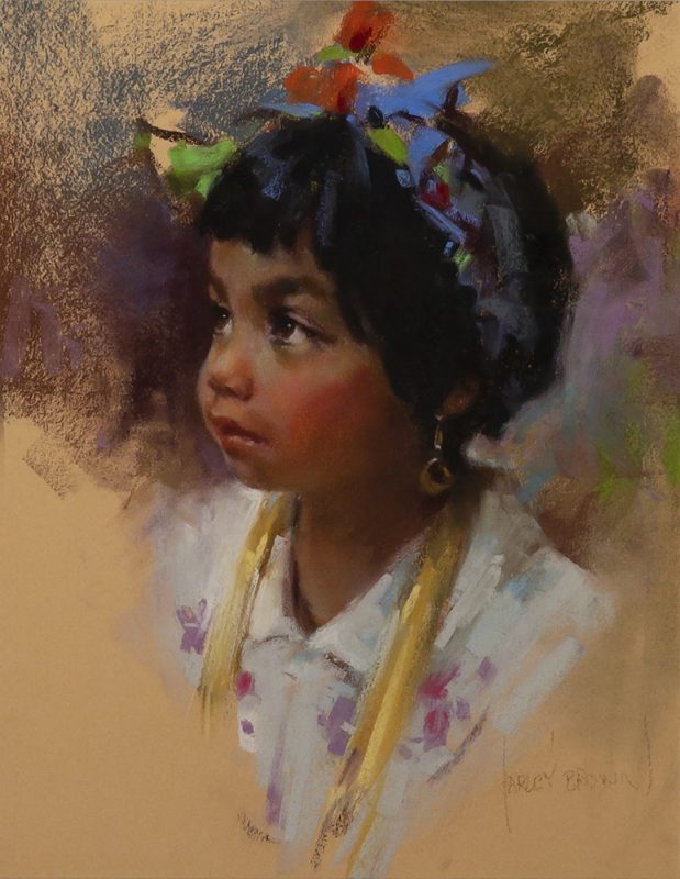 Harley Brown Flora portrait stillife girl woman figure figurative pastel portrait painting