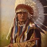 Steven Lang Two Bears Native American Indian chief portrait western oil painting