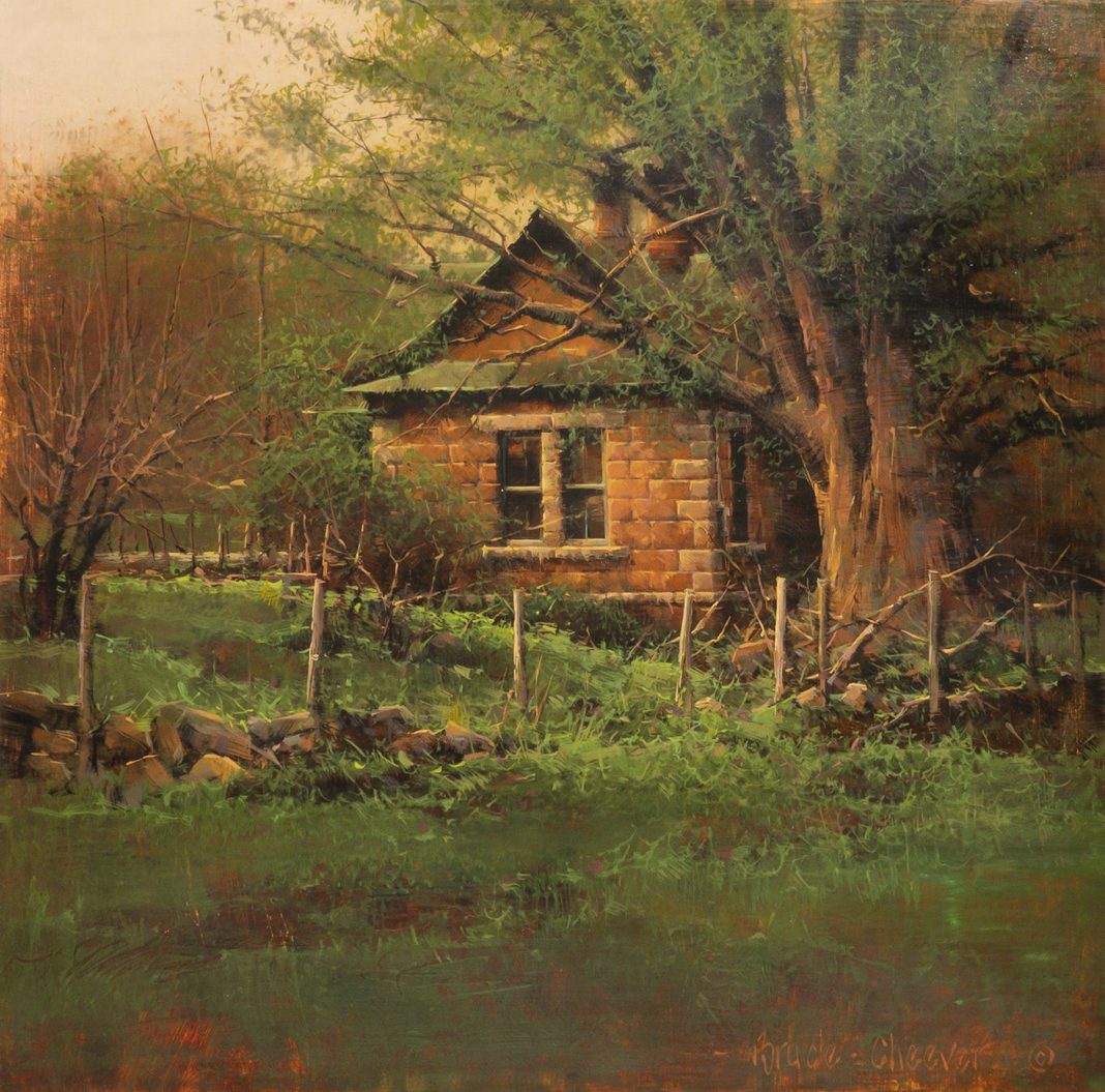 Bruce Cheever Black Willow Wanship Utah landscape architecture architectural house ranch building landscape oil painting