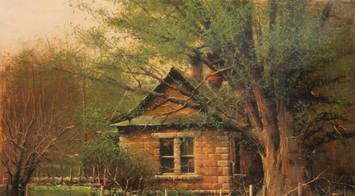 Bruce Cheever Black Willow Wanship Utah landscape architecture architectural house ranch building landscape oil painting