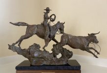 Curt Mattson The Reata Master cowboy roping horse equine western bronze sculpture