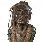 Joe Beeler Speaker Of The House Native American Indian western bronze bust sculpture close up