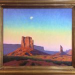 Lorenzo Chavez Moonrise At Dusk Monument Valley Arizona Utah moon western oil painting framed