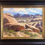 Lorenzo Chavez Third Mesa Arizona Native American civilization village architecture western oil painting framed