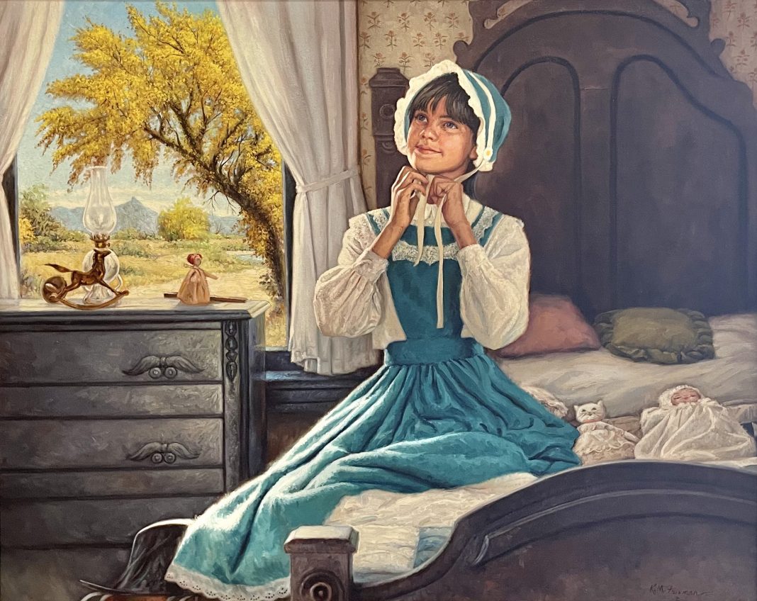 Ken Freeman New Morning girl child figure figurative western oil painting