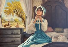 Ken Freeman New Morning girl child figure figurative western oil painting