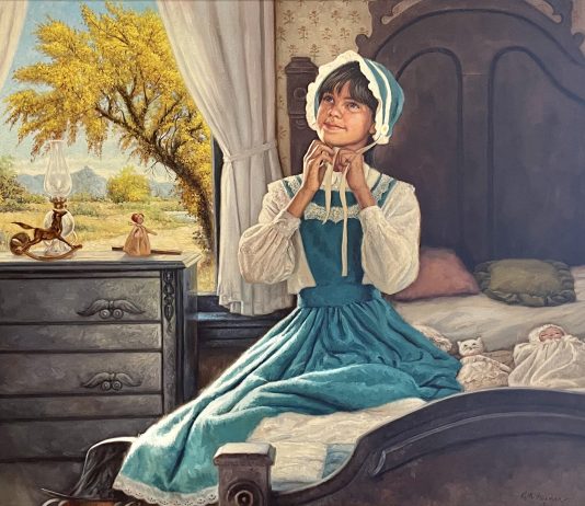 Ken Freeman New Morning girl child figure figurative western oil painting